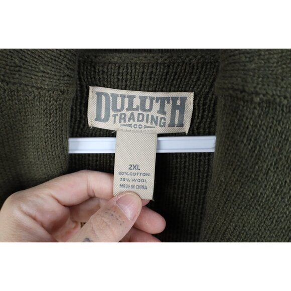 Duluth Trading Co Mens 2XL Wool Blend Ribbed Knit High Neck Military Sweater - Picture 8 of 11